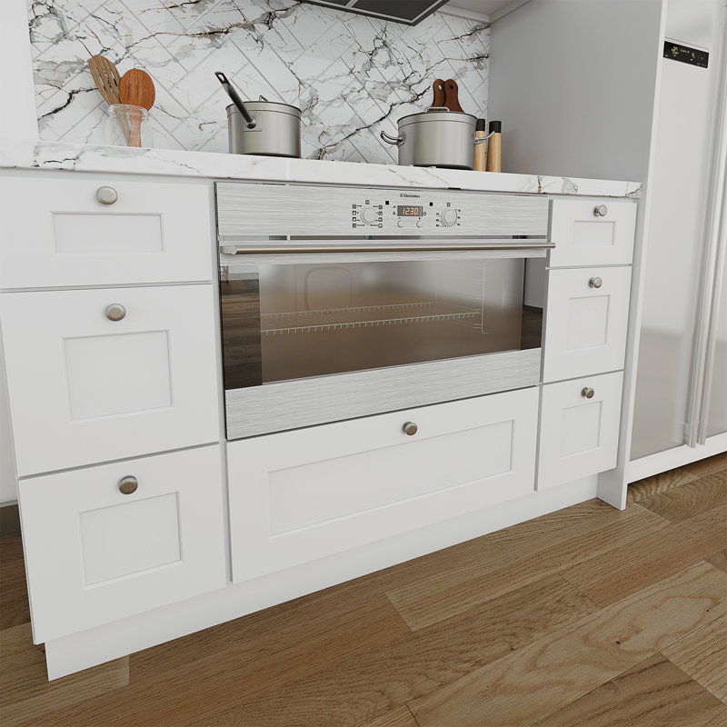 Base Microwave Cabinet, White
