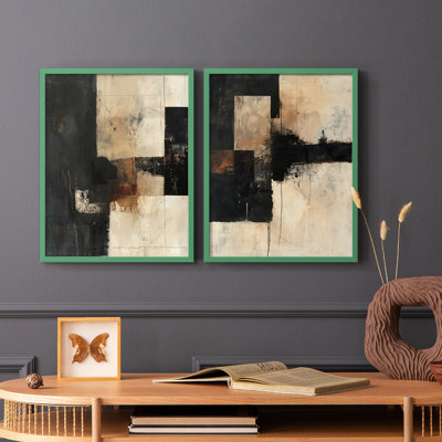 ABSTRACT Series CCCCLL III - Reproduction encadrée de qualité supérieure - prêt à être accroché - aucun clou requis - aucun clou requis