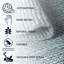 Tapis bleu clair / gris en jute tissé à la main avec franges Sinclair Pata-427209674