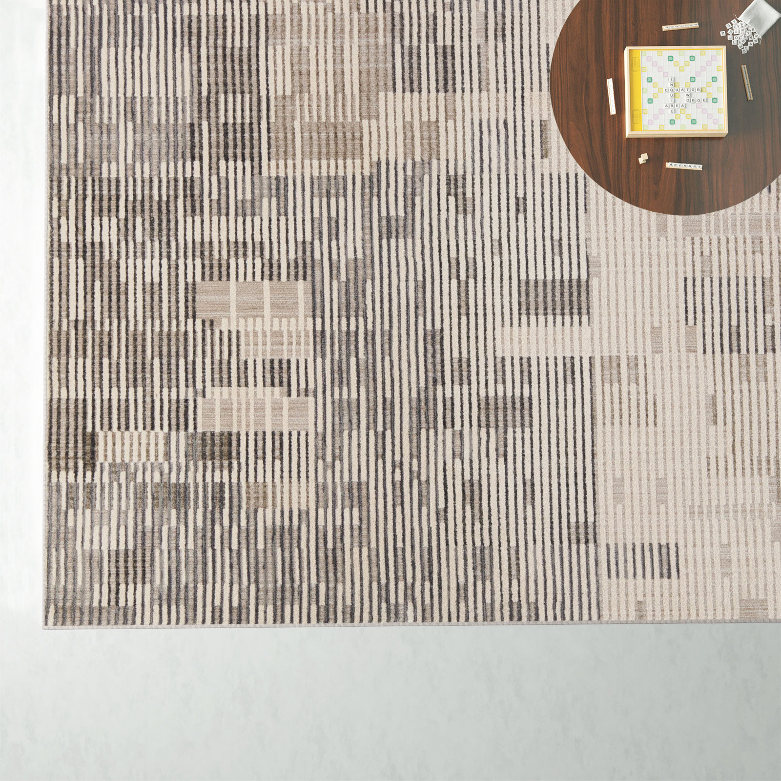 Erwin Gray/Cream/Taupe Rug, Rectangle 9' x 12'
