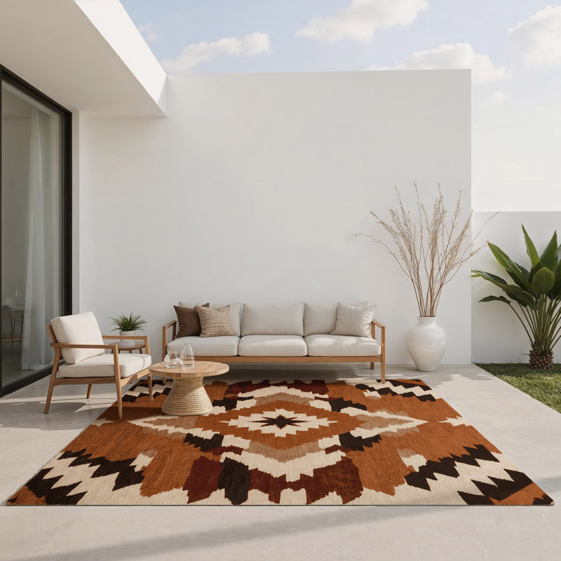 Tapis intérieur et extérieur Red Rock Reverie, Rectangle 1'6" x 2'6"