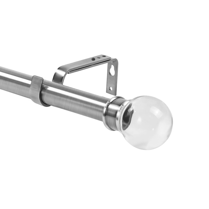 Tringle à rideaux simple Adelia, l 48 po à 84 po, Acier brossé