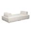 Chaises longues 2 pièces Gada, bordure ivoire bouclée, bois massif
