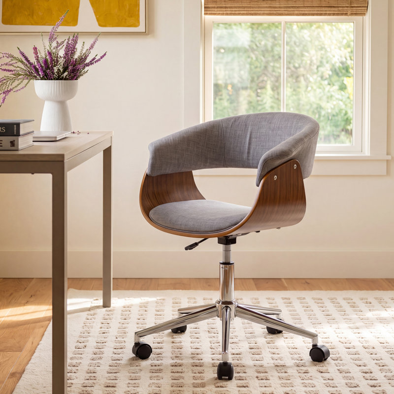 Frederick Polyester Blend Task Chair, Gray Textured