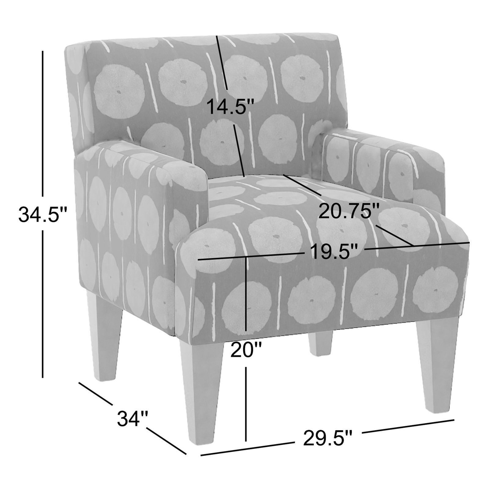 Eldin Upholstered Armchair, Espresso, Midnight