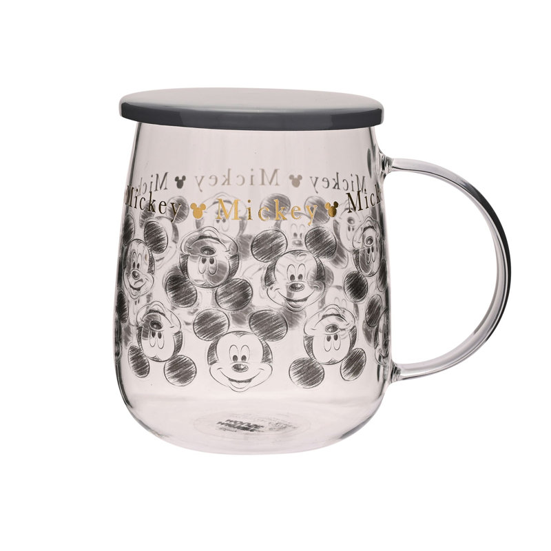 Disney Classic Collectable Glass Mug With Lid Mickey