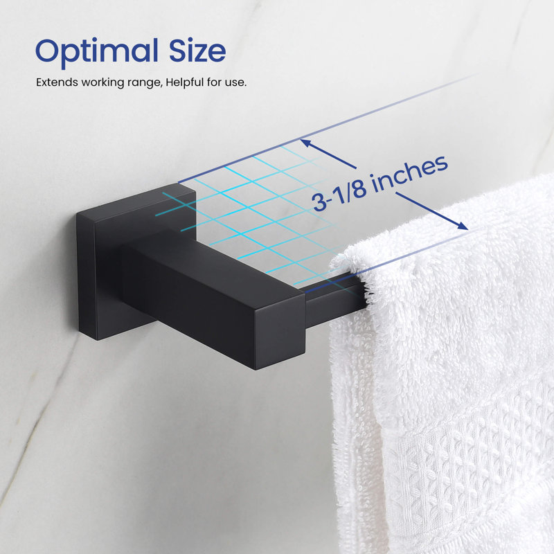 Cube 5 - Piece Bathroom Hardware Set, Matte Black