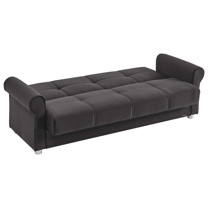 Canapé-lit rembourré convertible avec rangement, Noir