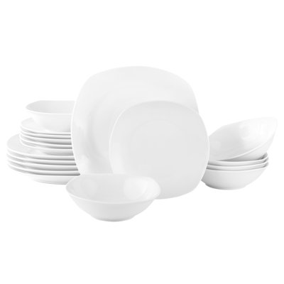18pc Everyday Square White Dinner Set