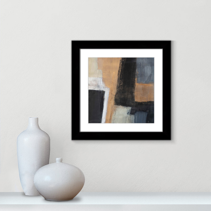 «Metallic Slate I» par Casa Fine Arts, Cadre cube noir, H 18,5 po x l 18,5 po x P 1,25 po