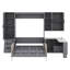 Grand lit escamotable avec bureau, tablettes et tiroirs, lit escamotable avec canapé, USB et 2 coussins, cadre de lit escamotable en bois-1401625782