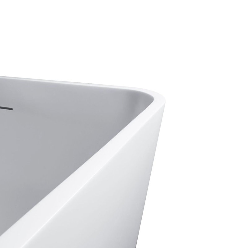 Baignoire de trempage autoportante à surface solide 67 po. X 32 po., Mat