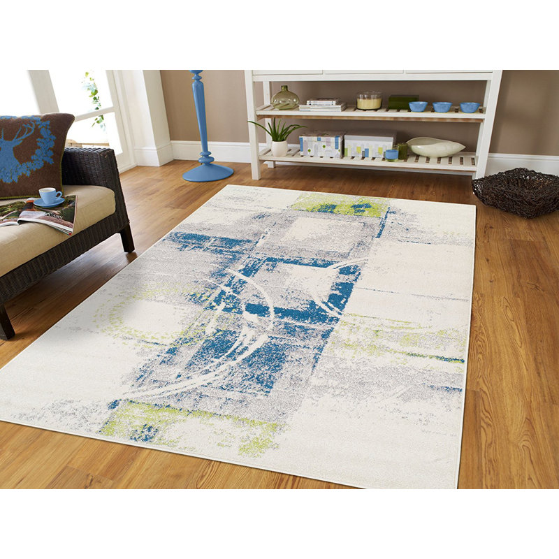 Cotner Wool Abstract Indoor Rug, Rectangle 5' x 8'