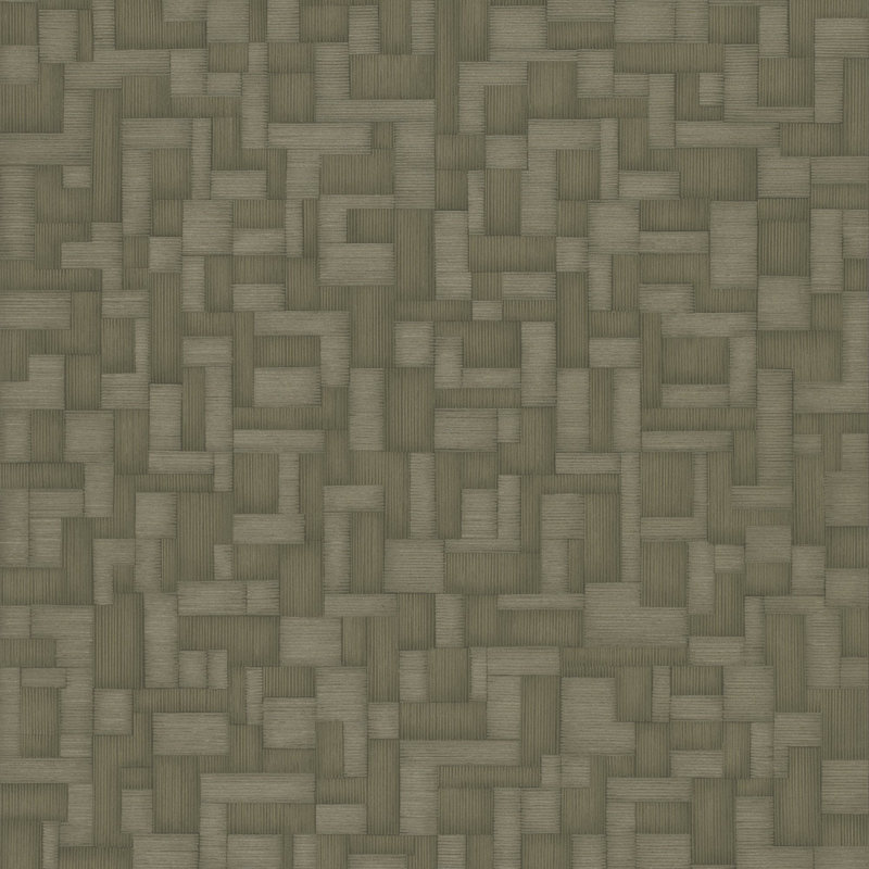 Structured Walls Collection All-Over Geometric Wallpaper Roll, Green