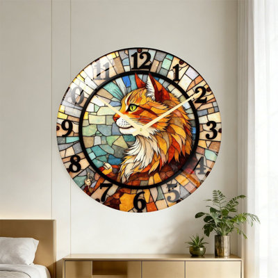 Horloge murale en verre teinté, horloge murale 24 po