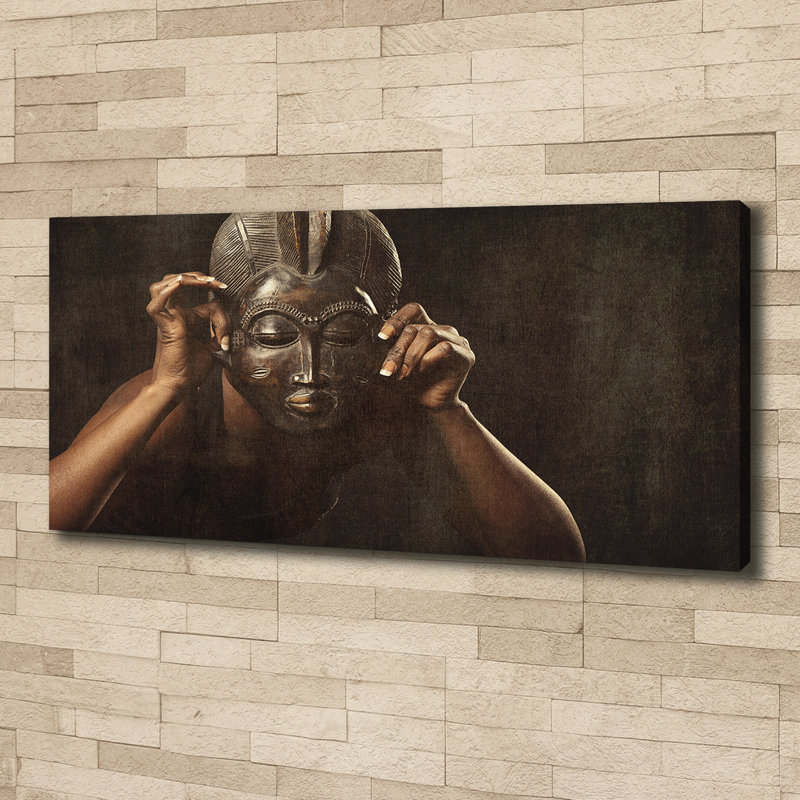 African Mask - Print, 50cm H x 125cm W x 2cm D, Canvas