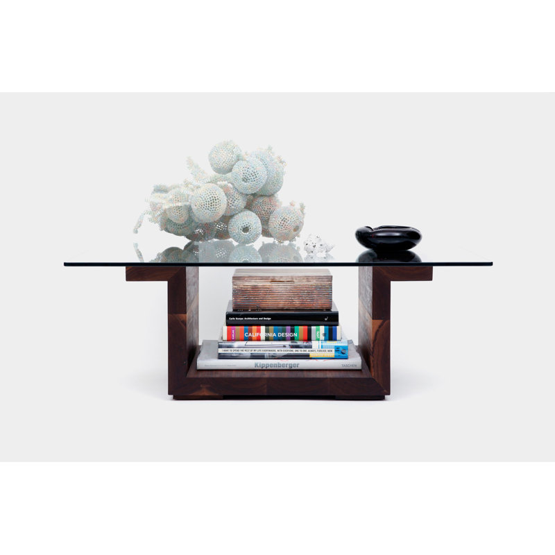 SQG Coffee Table, Walnut, 14.5" H x 38" L x 38" W