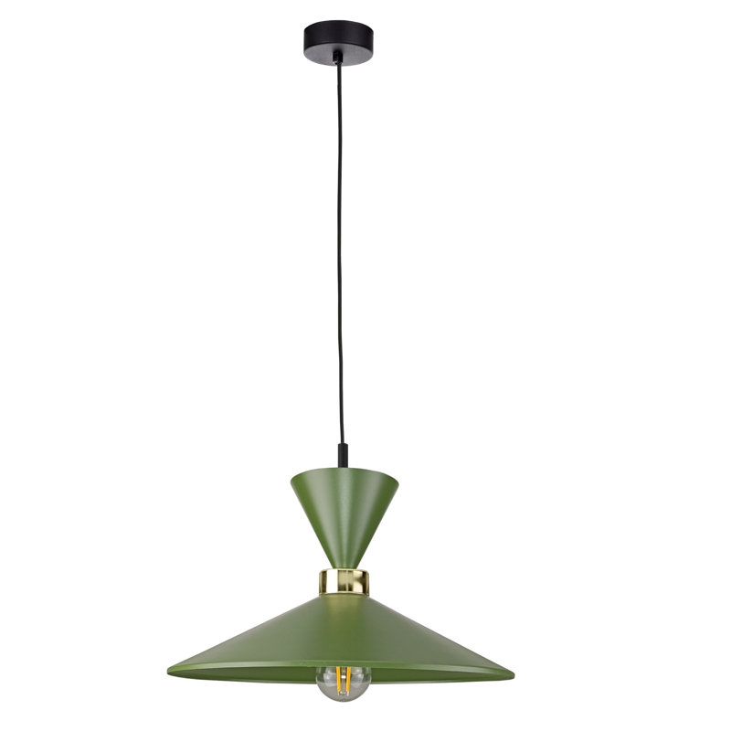 1 - Light Matte Black Dome Pendant, Khaki