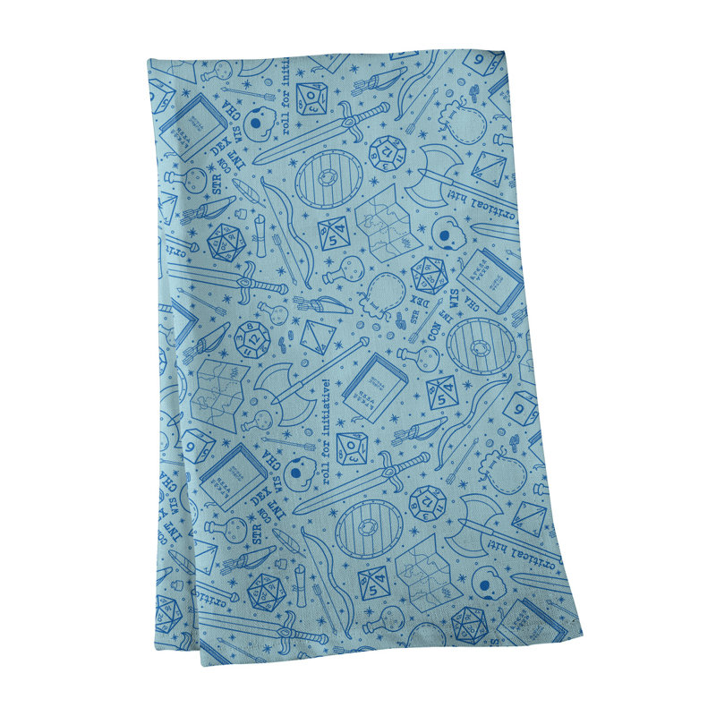 Serviette à thé à motif rpg Mcguigan, Bleu sarcelle, Sergé de coton