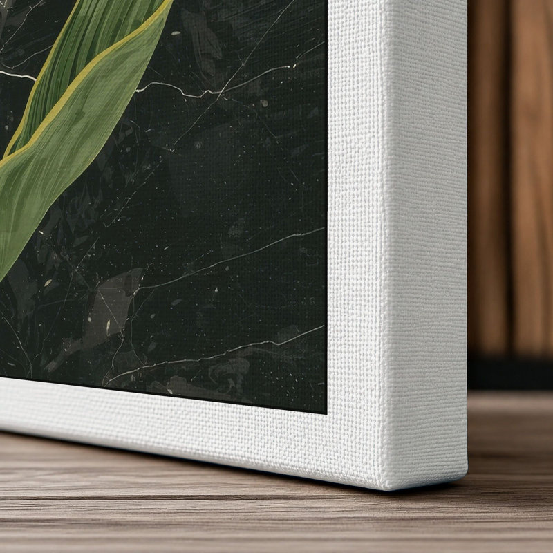 Daffodils on Stone Botanical - Wrapped Canvas, 36x24 - 91.4 x 61.0 cm, White Border