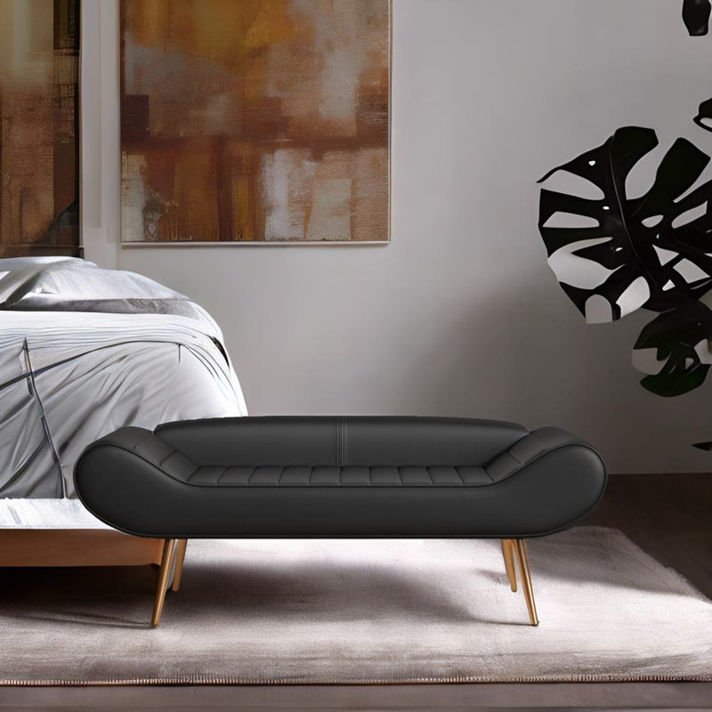 Banc rembourré Welbie, Noir
