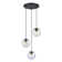 Neva 3-Light Transitional Globe Chandelier for Entryways with 7 in. Clear Iridescent Glass Shades
