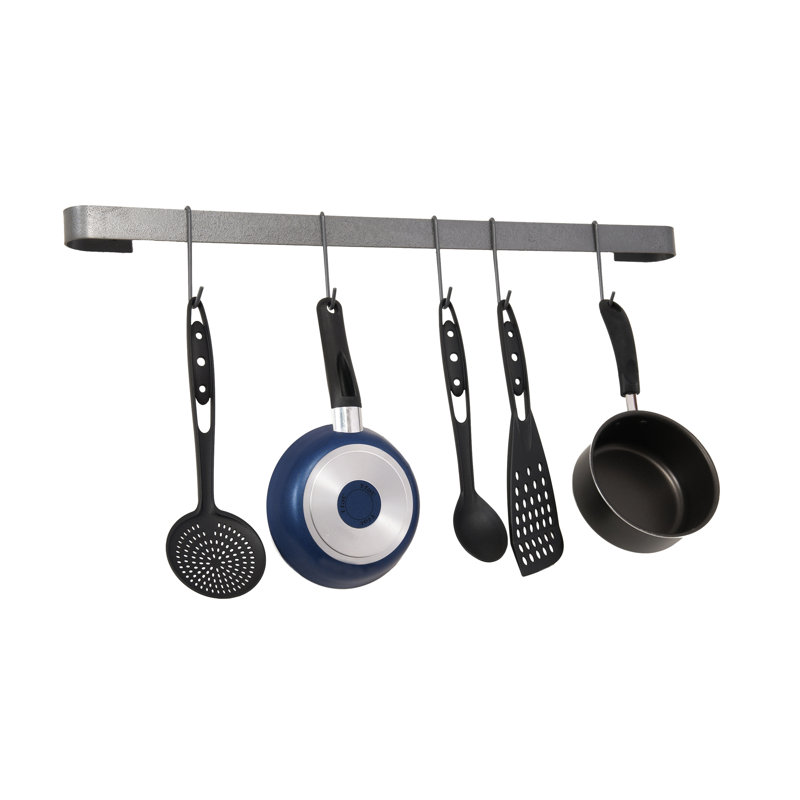 32" Long Wall Rack Utensil Bar with 8 Hooks