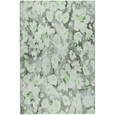 Premium Machine Washable Dream Shag ADS538 Floral Rug