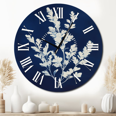 Algues bleu de Prusse - Horloge murale côtière en métal silencieux