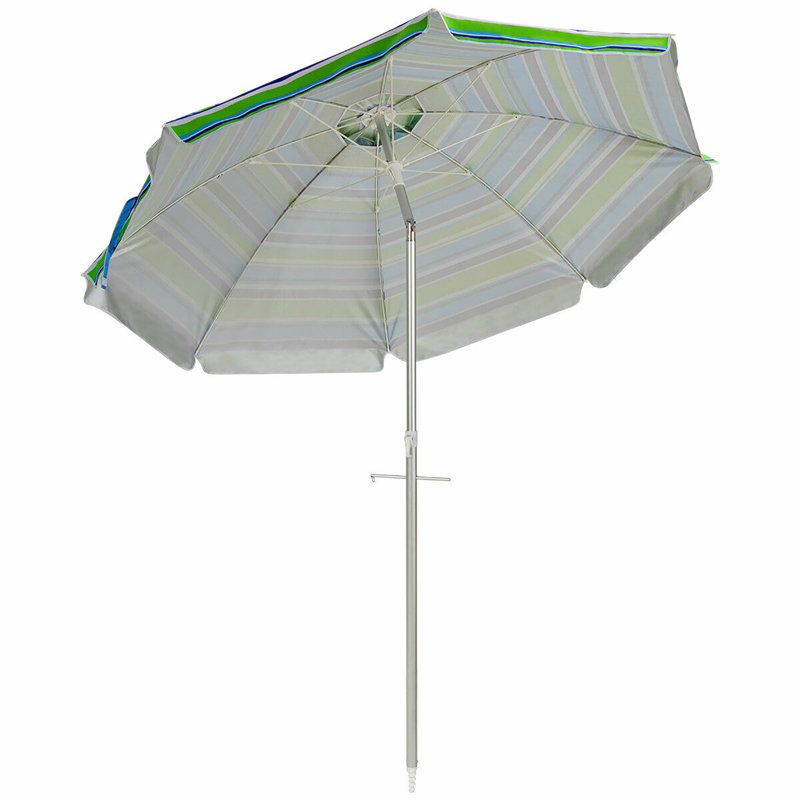 Parasol de plage 6 pi Templeman, Bleu / vert