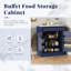 Meuble de cuisine moderne autoportant avec tiroir, 2 tablettes réglables et 2 portes, idéal pour le rangement des aliments et le coin café. Couleur : bleu.-1776513510-1776513511