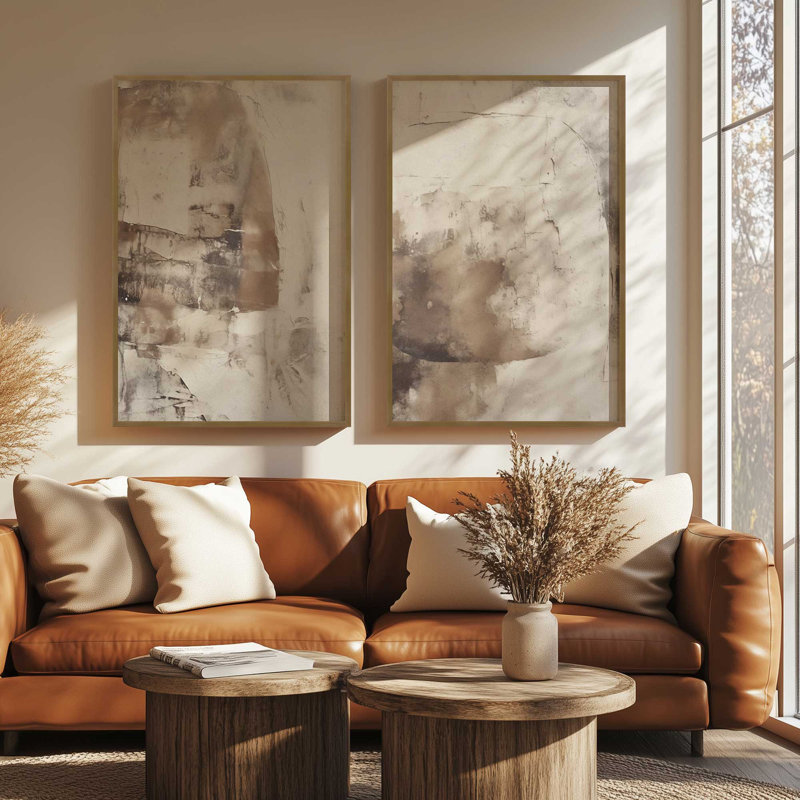 Mocha Musings Set of 2 Prints in a Frame, Weathered Zinc, 15.25" H x 24.5" W