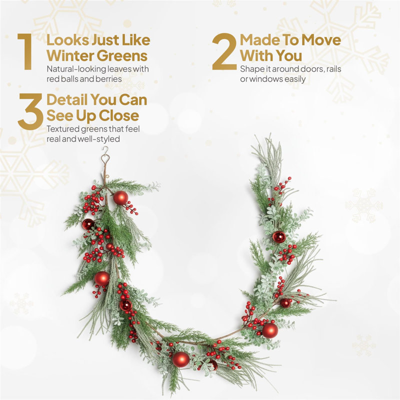 180cm Green Cypress Pine Garland with Pine Cones for Festive Home and Seasonal Styling