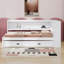 Lit de jour avec tablettes de rangement, USB, DEL et lit gigogne-314043648