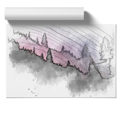 Purple Forest Sketch - Frameless Print