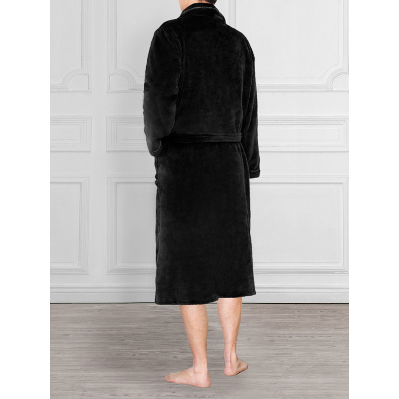 Peignoir mi-mollet avec poches Laskie, Noir