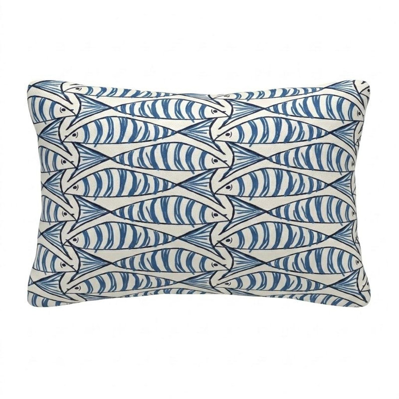 Animal Print Blue And White Cushion Cover