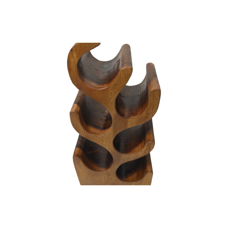 Gemala 6 Bottle Solid Wood Standard Wine Bottle Rack, Brown