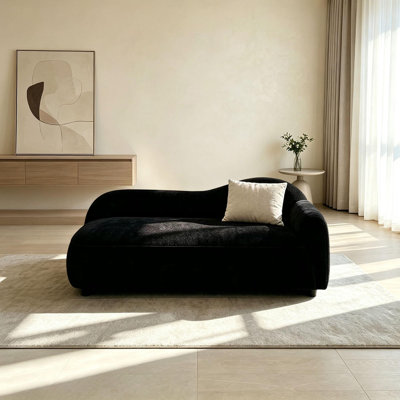 Chaise longue minimaliste en tissu noir