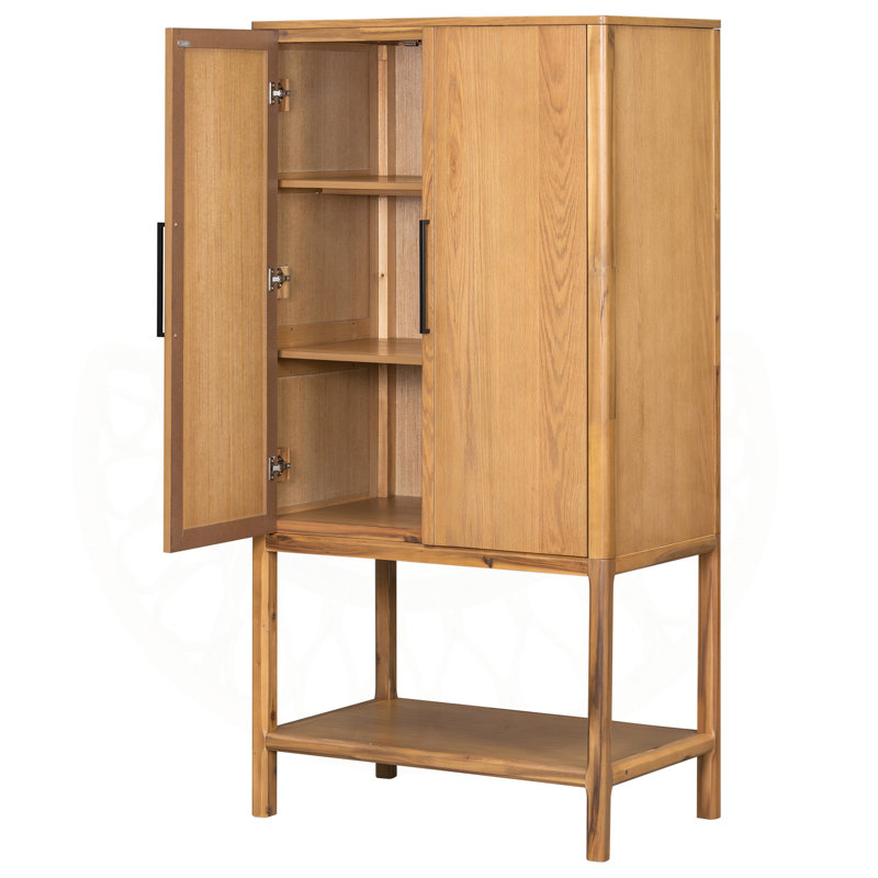 Armoire sophistiquée en placage avec plusieurs fonctions de rangement, idéale pour le bureau, l'entrée, le couloir et le salon