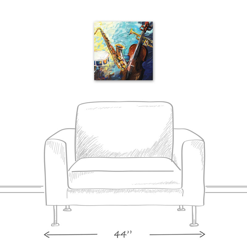 Art sur toile tendue à motif jazz forever Heile, H 30 po x l 30 po x P 1,25 po