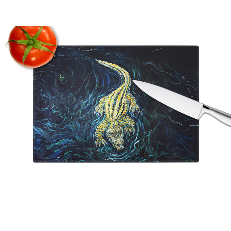 Gator Down Alligator Glass Cutting Board