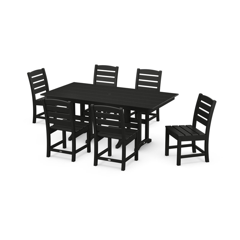 POLYWOOD x Sol 72 7-Piece Traditional Dining Set, Black