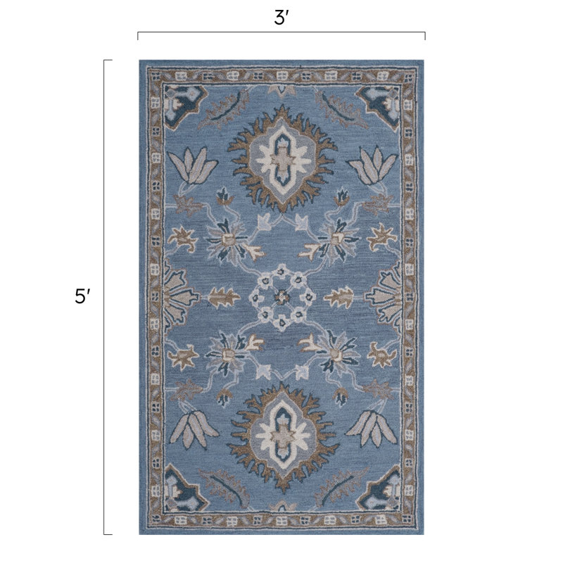 Tapis en laine touffeté à la main Greer, Rectangulaire 3 pi x 5 pi