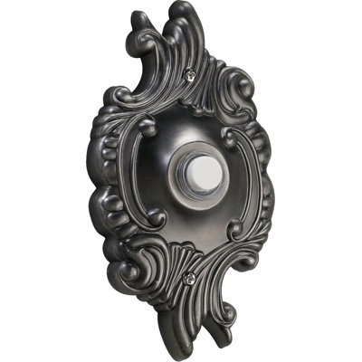 Bouton poussoir rond en argent antique opulente