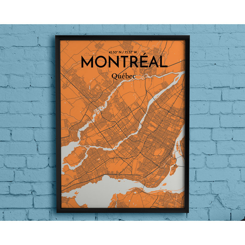 Montreal City Map - No Frame Print, 61 cm H x 46 cm W