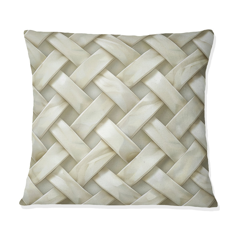 Coussin ivoire moderne ivoire Modern Basketweave, H 16 po x l 16 po