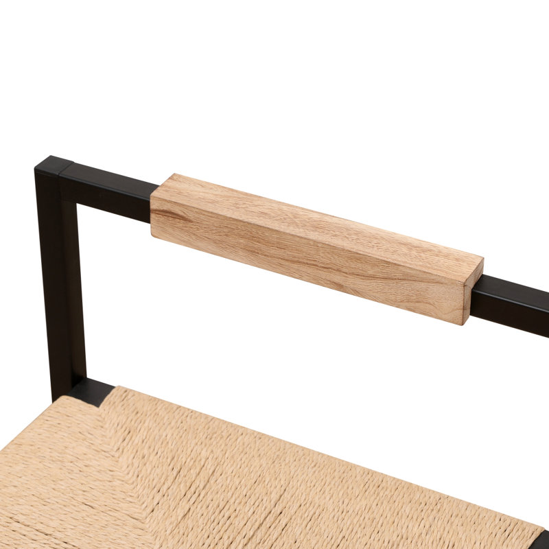 Chaise d'appoint en cuir avec comptoir, Natural, 2