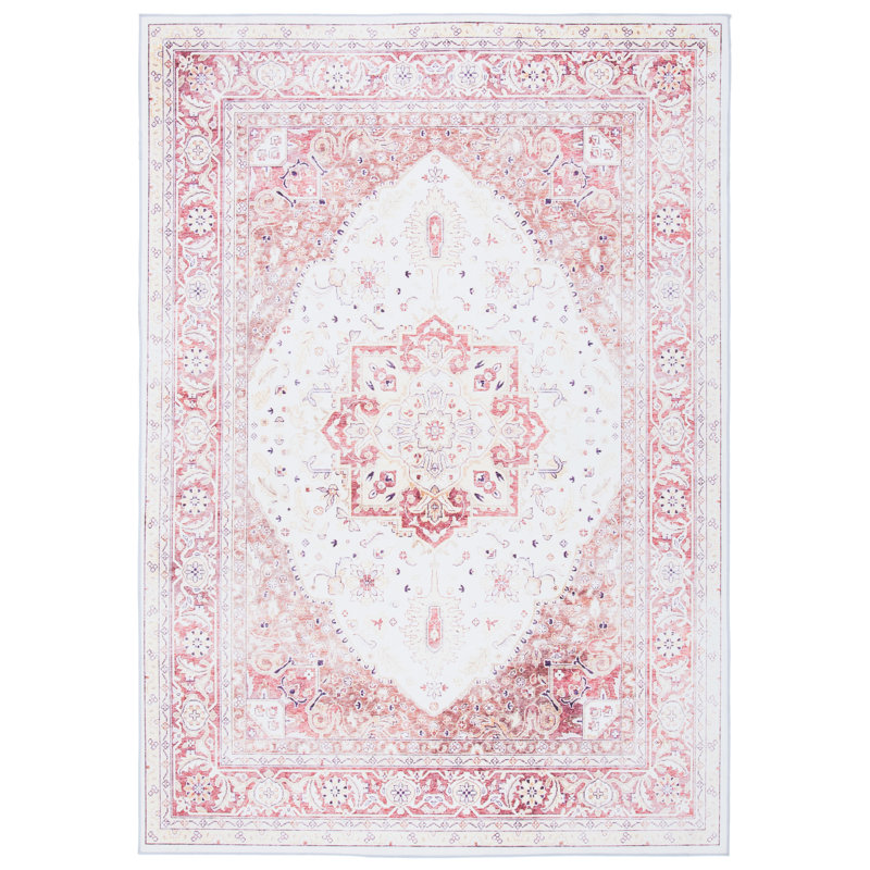 Sonia Oriental Beige/Rust Area Rug, Rectangle 3' x 5'