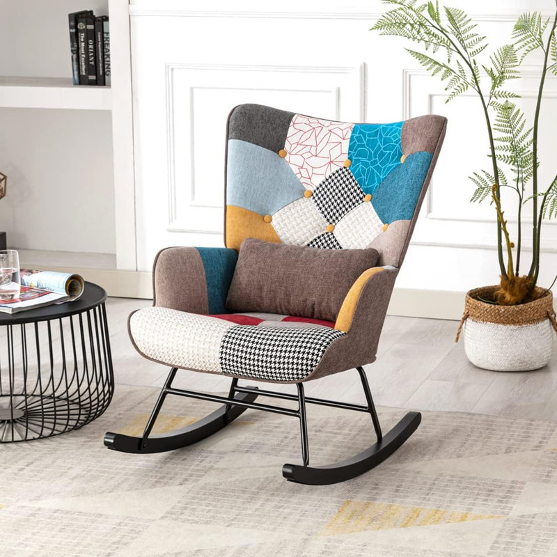 Marita Solid Wood Rocking Chair, Brown